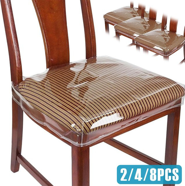 Willstar Transparente Stuhlhussen aus PVC, Wasserdichte Schutzhüllen für Esszimmerstühle, Anti-Scratch Sitzkissen-Schutz, Transparent - Bild 1