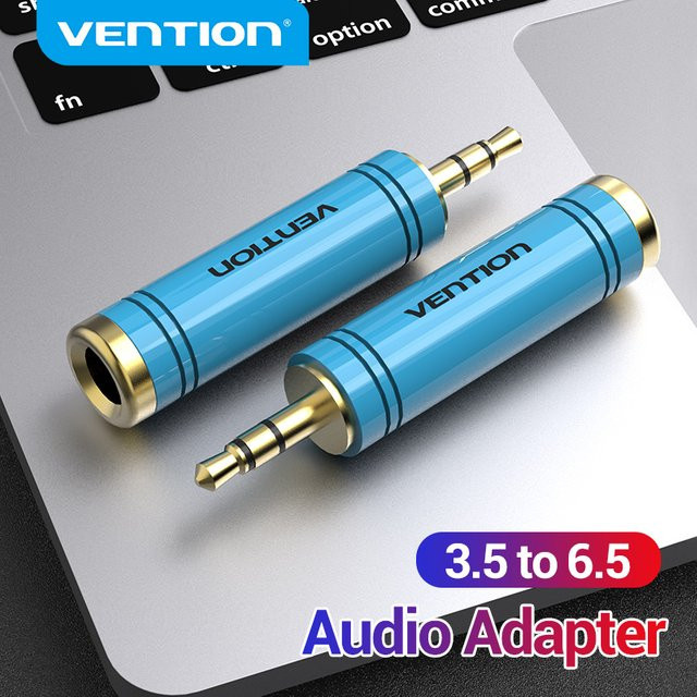 Vention Audio-Adapter 3,5 mm Klinke auf 6,35 mm Mikrofon-Stecker in Blau für Verstärker, Lautsprecher und E-Gitarren - Bild 1