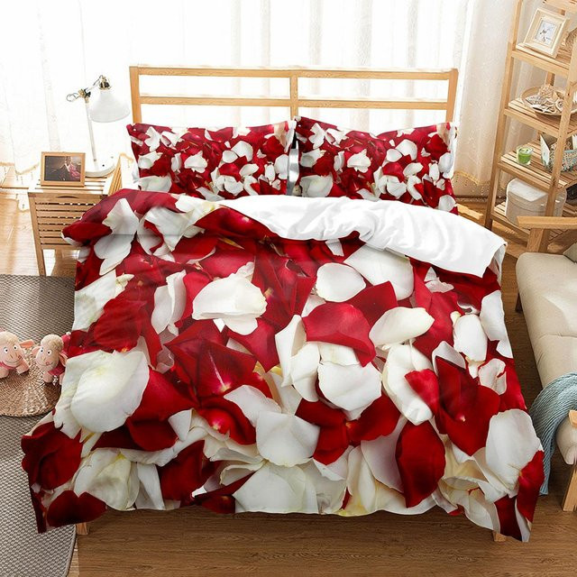Lodestar Petal Bettwäsche-Set mit Blumenmuster in Rot, B/H: 135 x 200 cm - Bild 1