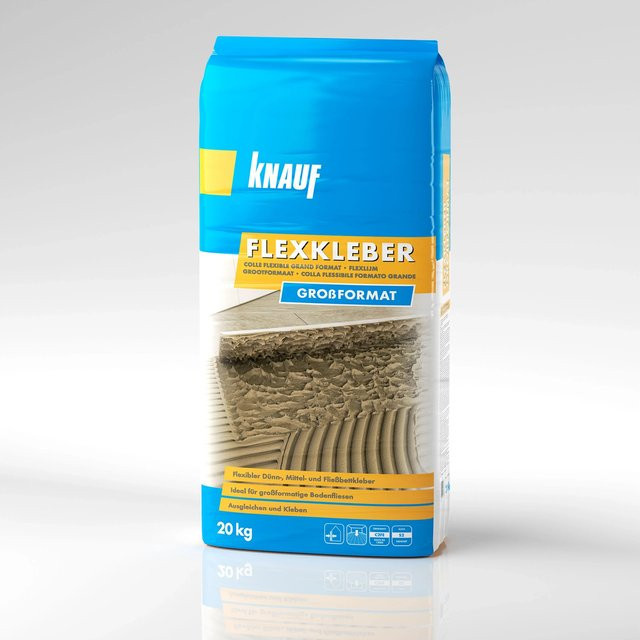 Knauf Flexkleber für Großformate, zementgebunden, frostbeständig, grau, 20 kg - Bild 1