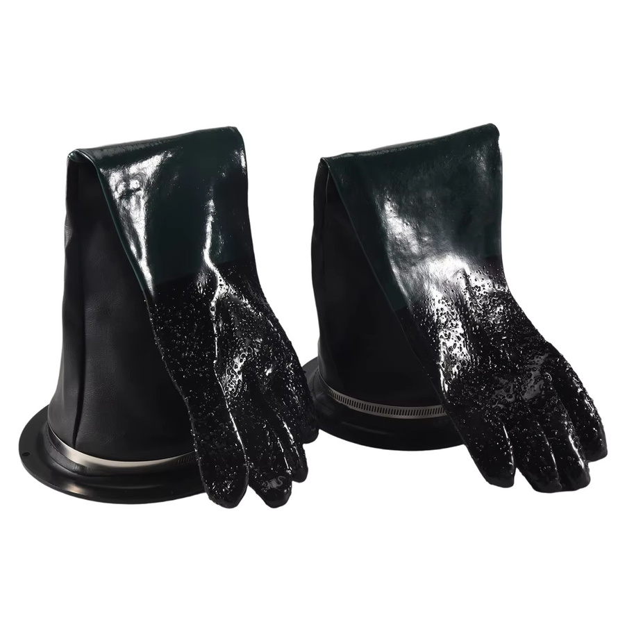 Sandstrahlhandschuhe für Sandstrahlkabinen mit O-Ringen, Farbe: Schwarz, Länge: 60 cm - Bild 6