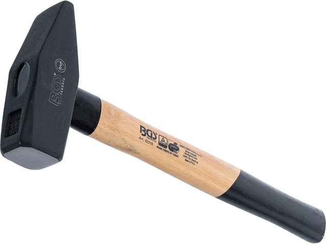 BGS Schlosserhammer 52315 mit Hickory-Holzstiel und Stahlkopf, 1500 g - Bild 2
