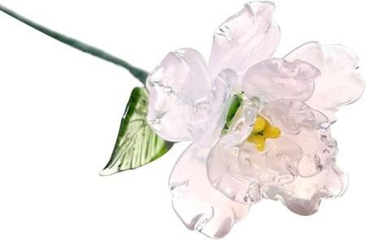 Bluelans Handgefertigte Glasblume mit Drahtstiel aus transparentem Glas und Metall zur Dekoration - Bild 1