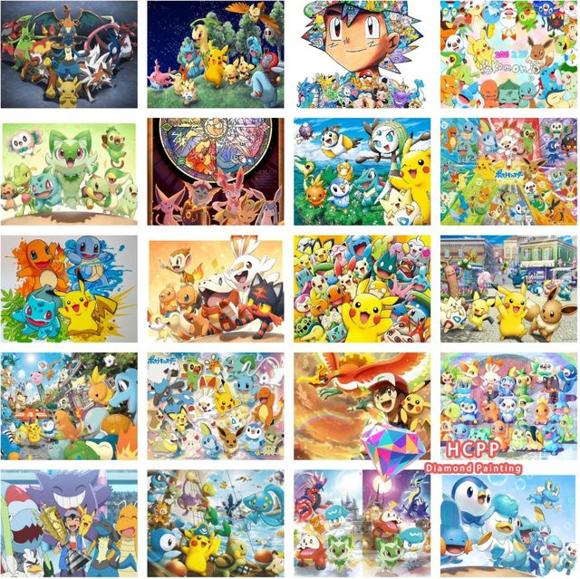 Kayou Pokémon Pikachu Diamant-Malerei-Set, bunt, rund - Bild 1