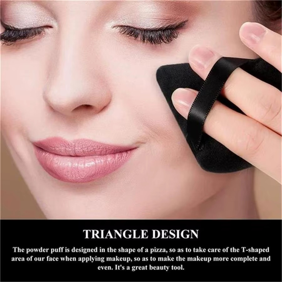 Make-up Puder Schwamm, 2 Stück, Dreieck, Samt - Bild 2