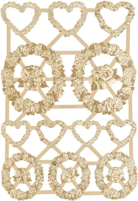 Rico Design Paper Poetry Glanzbilder Frames Blütenkränze in Gold - Bild 1