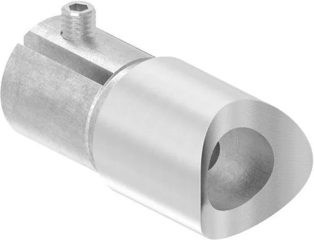 FeNau Rohrverbinder 90 Grad aus V2A Edelstahl in Silber für Ø 33,7 mm auf Ø 42,4 mm mit Klemmschraube - Bild 1