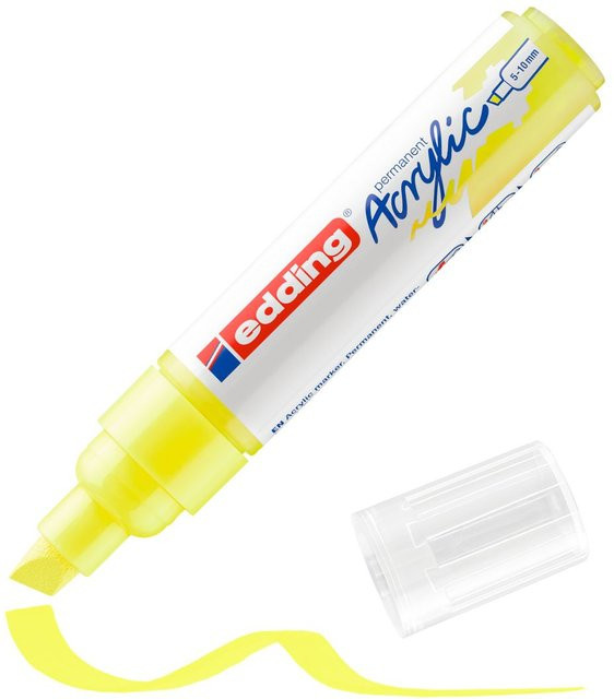 edding 5000 Acrylmarker Breit in Neon-Gelb für permanente Pigment-Beschriftungen - Bild 1