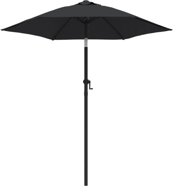 furnicato Sonnenschirm Schwarz aus Aluminium und Polyester B/T/H: 200 x 224 cm - Bild 1