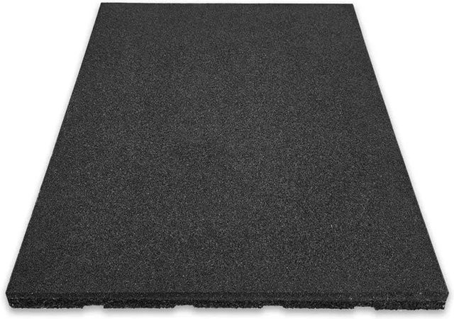 Floordirekt Fallschutzmatte Elastikmatte mit Drainage Schwarz B/T/H: 50 x 50 x 2,5 cm - Bild 1