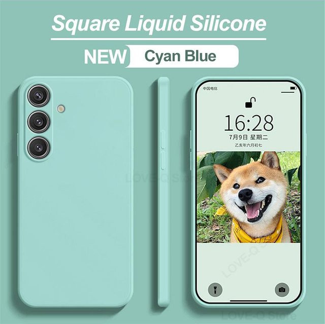 Samsung Handyhülle aus Flüssigsilikon für Galaxy S24 Ultra Plus in Blau - Bild 1