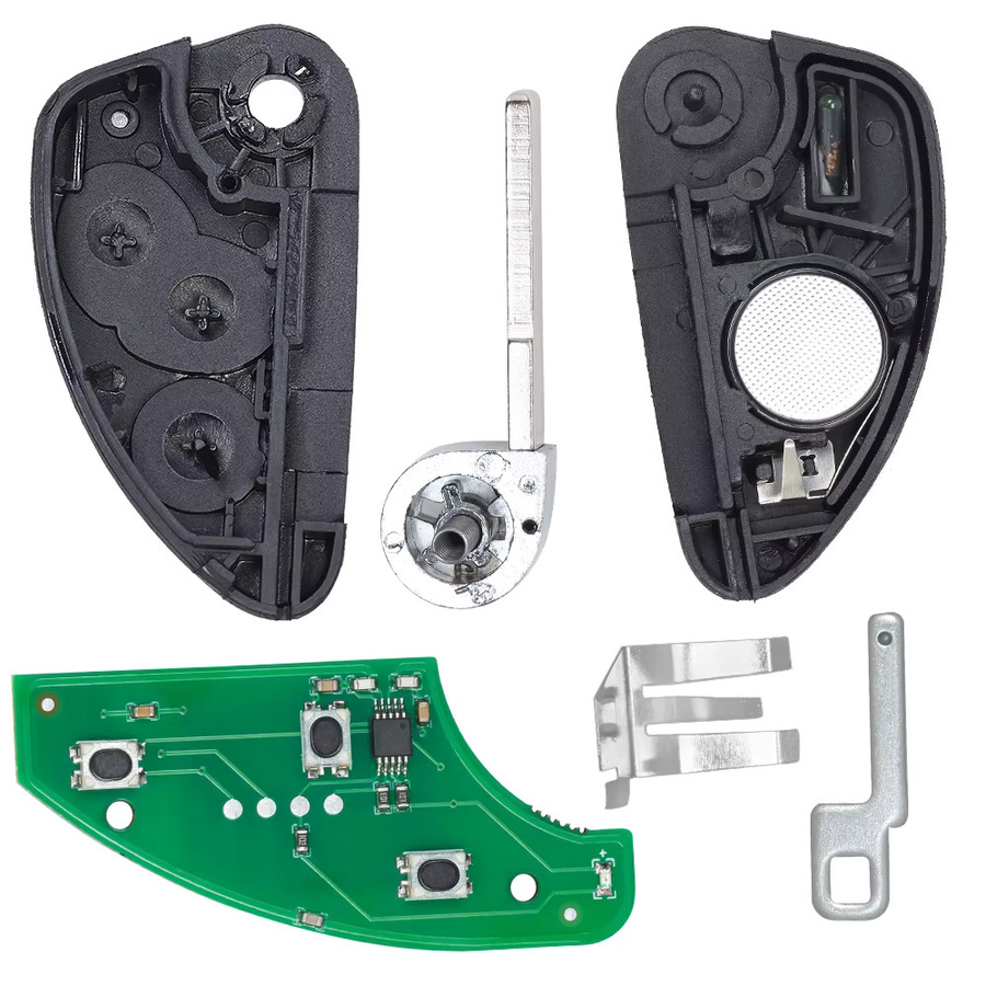 KEYECU 3-Tasten-Flip-Autoschlüssel für Alfa Romeo 147 156 166 GT in Schwarz mit SIP22 Klinge und 433 MHz ID48 Chip - Bild 5