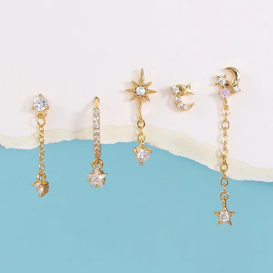 Yuedane Creolen Edelstahl, Zirkonia, Gold, Damen - Bild 2