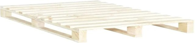 vidaXL Palettenbett aus Massivholz Kiefer in Braun und Beige, B/T: 200 x 200 cm - Bild 1