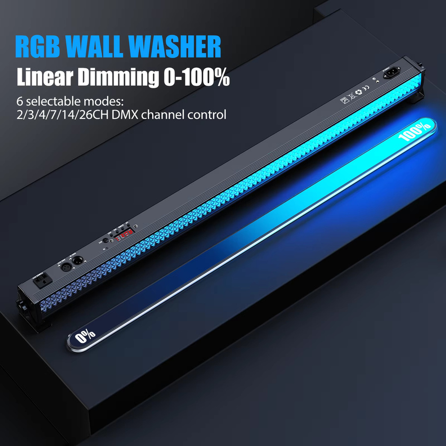Yiflamefly RGB LED Wall Wash Light Bar mit 252 SMD LEDs, Schwarz, DMX Bühnenbeleuchtung für DJ, Konzerte, Partys und Hochzeiten - Bild 5