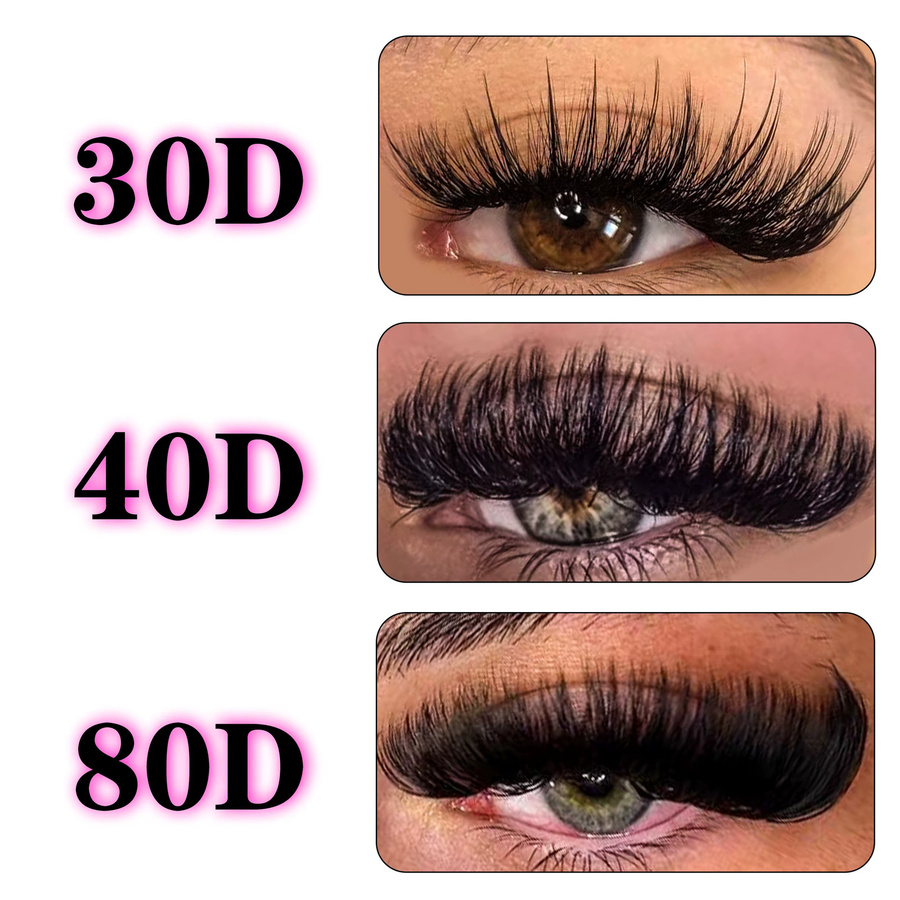 JIEFUXIN Falsche Wimpern Set, 200 Stück, 30D Cluster, Black, Unisex - Bild 5