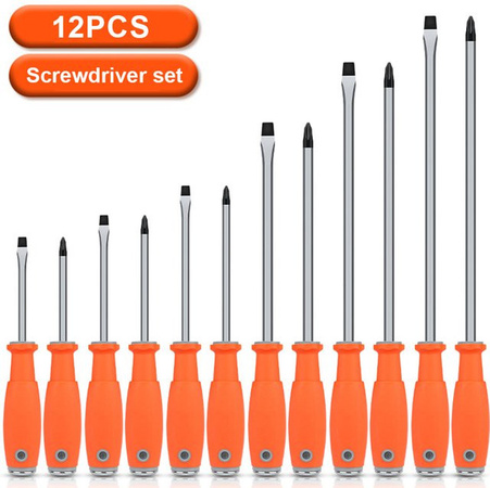 WOZOBUY Mehrzweck Schraubendreher Set mit magnetischem und isoliertem Griff, 8 oder 12 Teile, Kreuz und Schlitz für Sicherheitsreparaturen