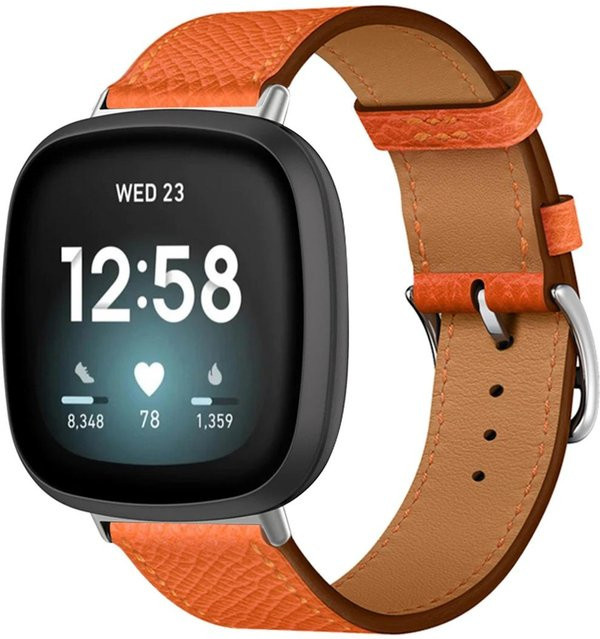 LUJING Uhrenarmband Leder, Orange, Unisex - Bild 1