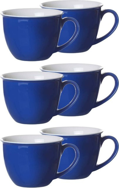 Ritzenhoff & Breker Jumbotassen Doppio aus Keramik, Blau, 6er Set, 350 ml - Bild 1