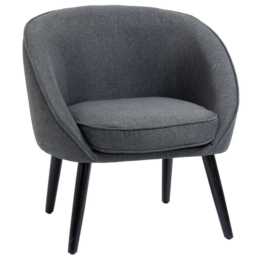 HOMCOM Polsterstuhl in Grau mit Leinen-Optik und modernem Design, B/T/H: 71 x 65 x 75 cm - Bild 2