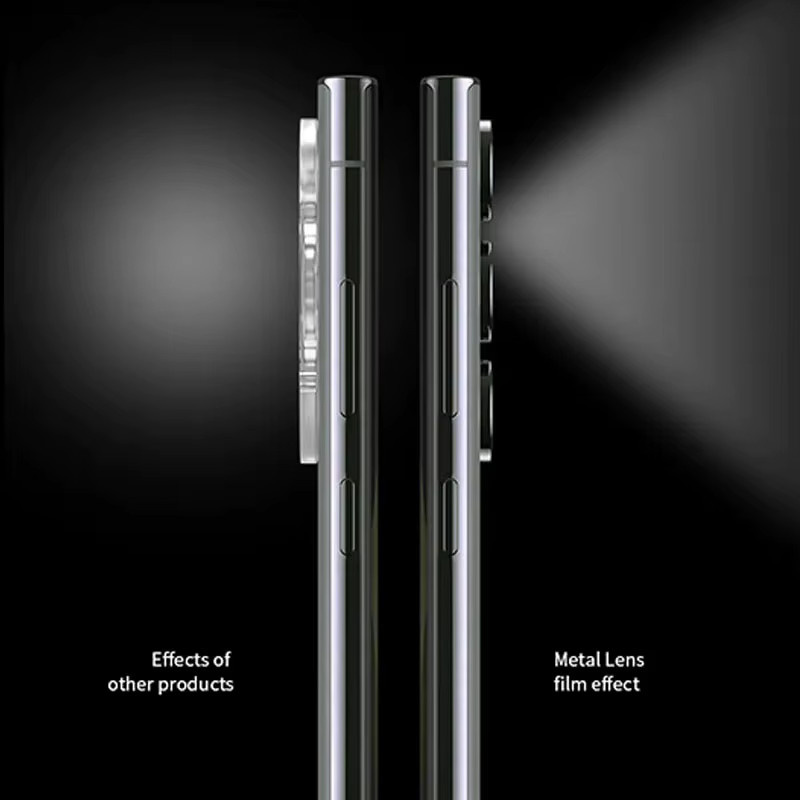 Kameraschutz aus gehärtetem Glas mit Metallring für Samsung Galaxy S24 Ultra, S24 Plus, S24 FE und S23 FE in Grau - Bild 3