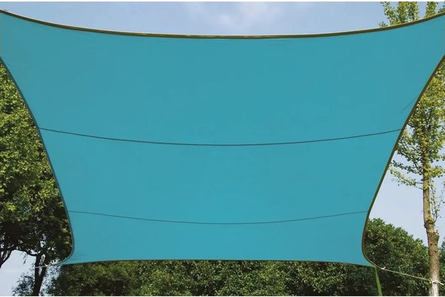 Perel Viereck-Sonnensegel in Blau, B/B: 360 x 360 cm - Bild 1
