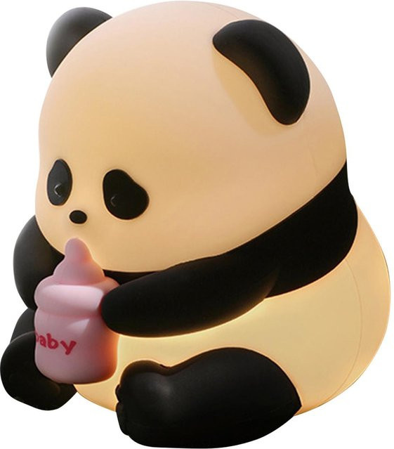 TOMTOP JMS Sitzender Panda Nachtlicht aus Silikon mit Bewegungssensor und Touch-Funktion in Weiß mit warmweißem LED-Licht - Bild 1