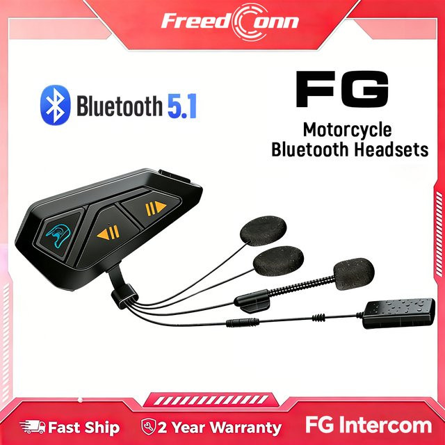 FreedConn Helm-Bluetooth-Headset für Motorradfahrer in Schwarz mit Intercom-Gruppenkommunikation und FM-Radio für bis zu 12 Fahrer - Bild 1