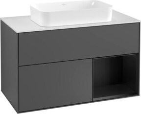 Villeroy & Boch Waschtischunterschrank Finion mit Abdeckplatte in Weiß und Anthrazit, B: 100 cm, T: 50,1 cm - Bild 1