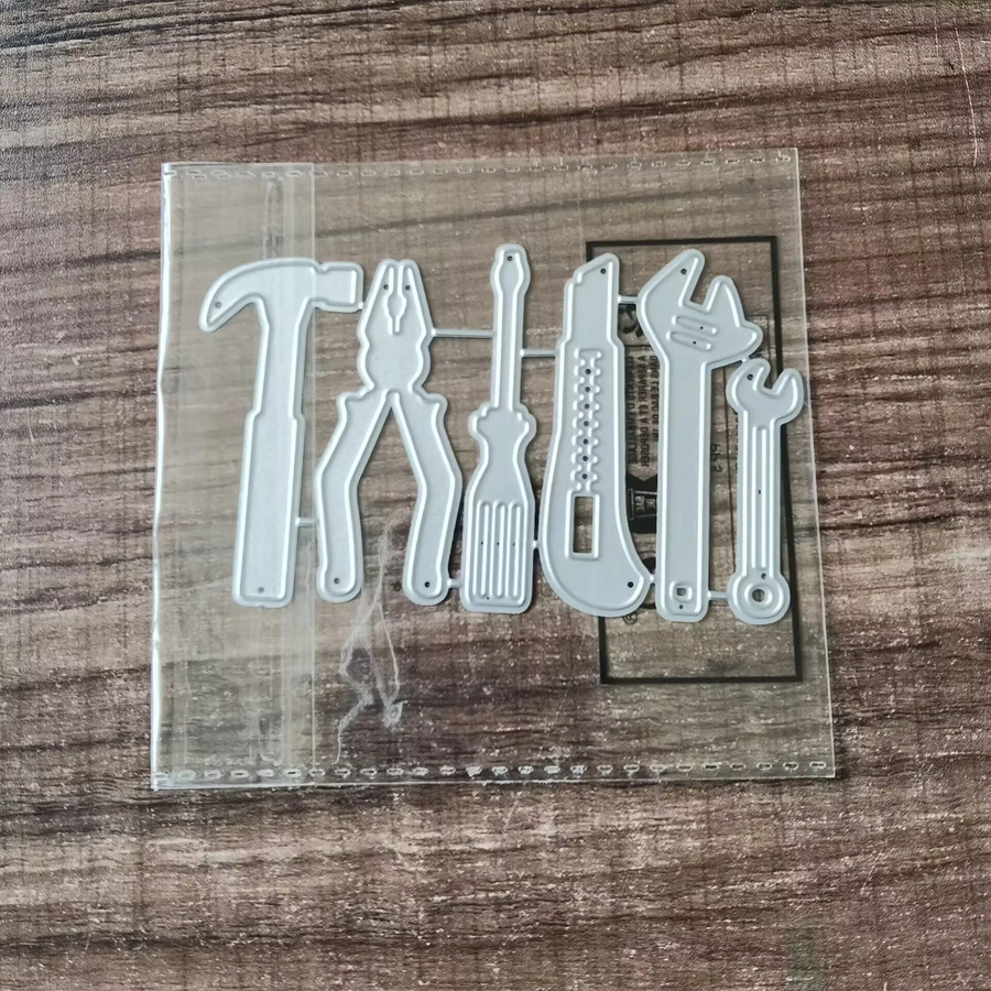 Metall Stanzer und Cutter Kombination in Silber für DIY Handwerk und Sticker-Album-Gestaltung - Bild 4