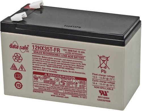 EnerSys Hawker Longlife DataSafe HX 12HX35FR Bleiakku 12V 7,6Ah Blei-Vlies AGM in Grau mit 6,35mm Flachstecker B/H/T: 15,1 x 10,0 x 6,5 cm - Bild 1