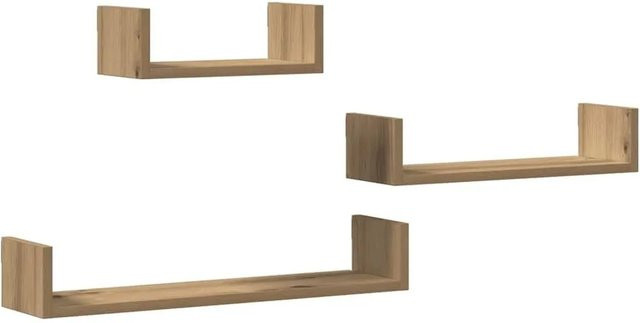 vidaXL Wandregale Set aus 3 Stück in Artisan-Eiche, braun, Holzwerkstoff - Bild 1