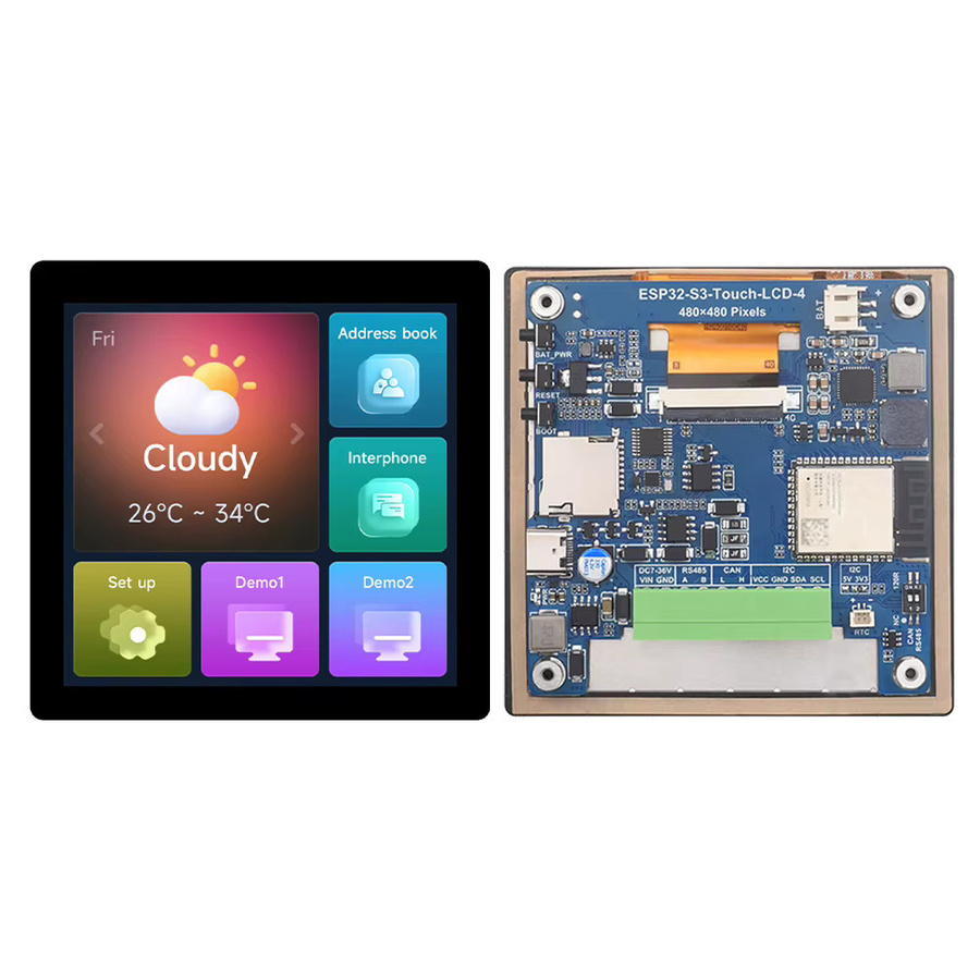 ESP32-S3-LCD Entwicklungsboard mit 4-Zoll kapazitivem Touchscreen, WiFi und Bluetooth, 32-Bit LX7 Dual-Core-Prozessor und USB-C Anschluss - Bild 5