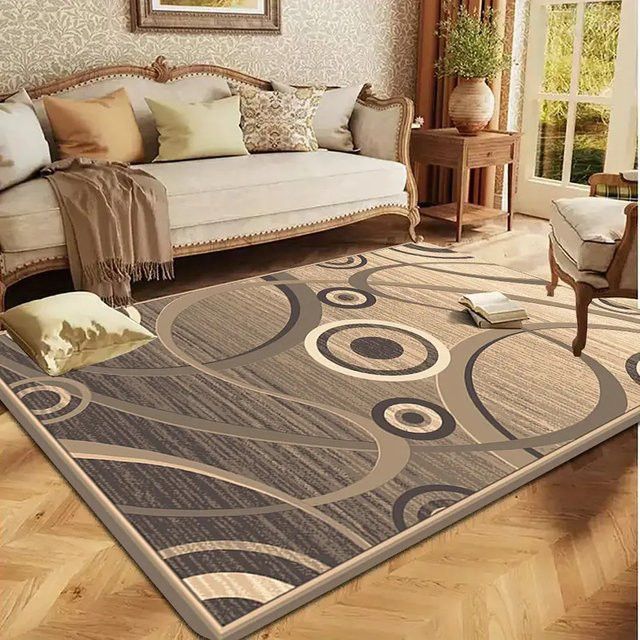 VIKAMA Moderner geometrischer Wohnzimmerteppich im minimalistischen Stil, rutschfeste Tatami-Matte für Schlafzimmer und Babyzimmer - Bild 1