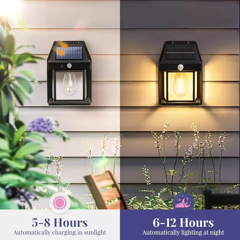 Leclstar Solarlampe für den Außenbereich mit Bewegungsmelder, LED Gartenlicht in Schwarz, warmweißes Licht - Bild 4