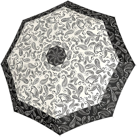Doppler Fiber Magic Regenschirm mit Black & White Paisley Muster