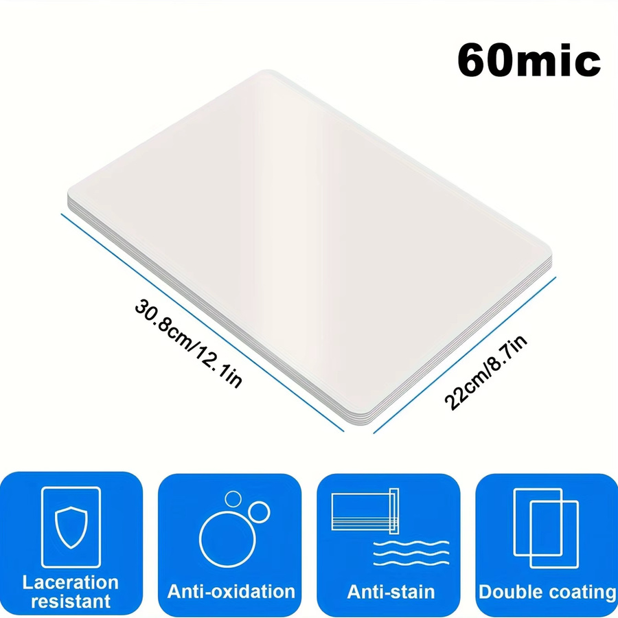 100er-Pack transparente A4 Thermo-Laminierbeutel aus Kunststoff, 60 Mikron, langlebige Laminierblätter für Thermo-Laminiergeräte - Bild 5