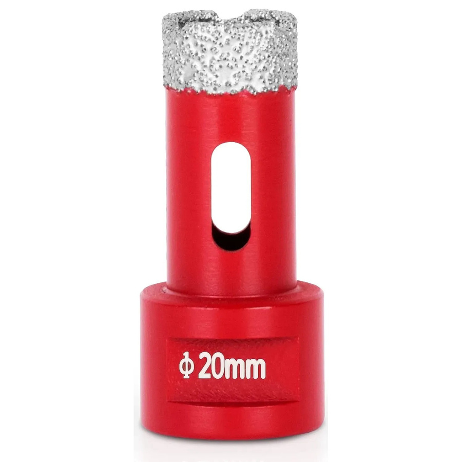 PROREGAL Diamant Bohrkronenaufsatz Premium Crystal in Rot, 20 mm für Fliesen, Glas, Feinsteinzeug, Keramik und Granit, passend für Winkelschleifer und Flex mit M14 Anschluss - Bild 2