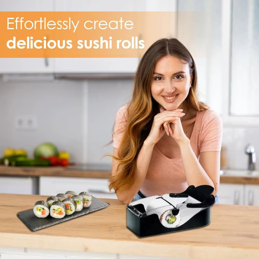 FEB.WIND Sushi-Rollenroller und Gemüse-Schäler in Schwarz aus Kunststoff zur Herstellung von Sushi und zum Schälen von Kohlgemüse - Bild 4