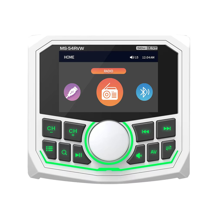 MP5 Marine Stereo Radio mit Bluetooth, FM/AM/RDS und IPX5 Wasserdichtigkeit für Boot, Yacht, RV, ATV und UTV in Schwarz oder Weiß - Bild 6