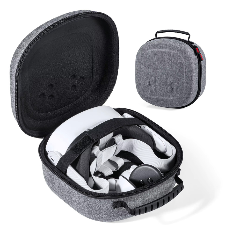 DEVASO Hartschalenkoffer für Oculus Meta Quest 3S, Quest 3 und Quest 2 VR-Headset mit Touch-Controller Zubehör-Etui in Grau - Bild 6