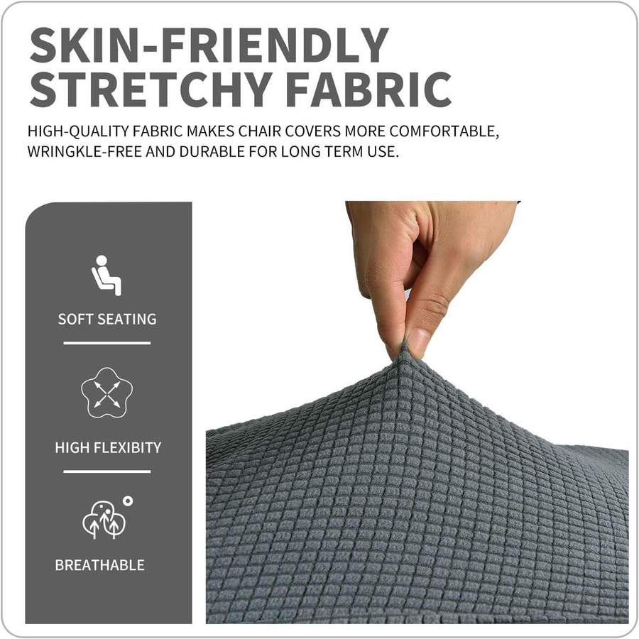 Yiran Furniture Barhockerbezug aus Jacquard-Stoff, elastischer Sitzbezug für Schminkhocker und Tresenhocker, rechteckig - Bild 2