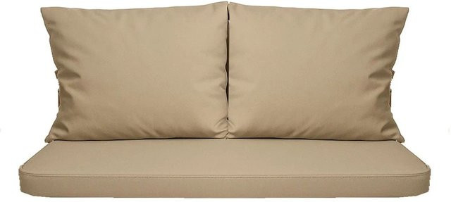 Setgarden Mix Bench Kissen Set für 2-Sitzer Bänke, Bankauflage und Rückenkissen, Beige, B/T/H: 110 x 60 cm und 2 x 50 x 56 cm - Bild 1