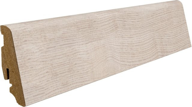 Haro Sockelleiste Eiche Siena in Samtweiß und Beige, modern, Höhe: 5,8 cm, Tiefe: 1,9 cm, Länge: 220 cm - Bild 1