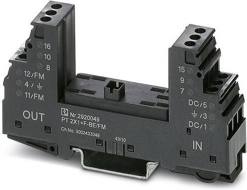 Phoenix Contact 2920049 PT 2X1+F-BE/FM Überspannungsschutz-Sockel für Verteilerschrank, 10er Set, schwarz - Bild 1