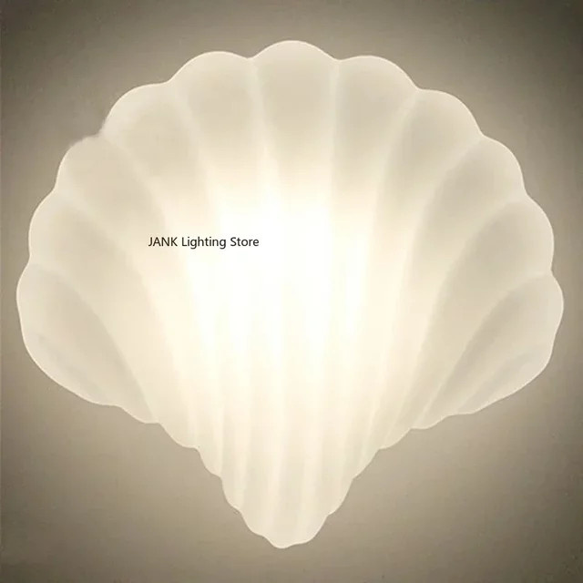 JIANKEXING LED Wandlampe aus Glas in Weiß im minimalistischen Muschel-Design für Wohnzimmer, Schlafzimmer und Flur - Bild 1