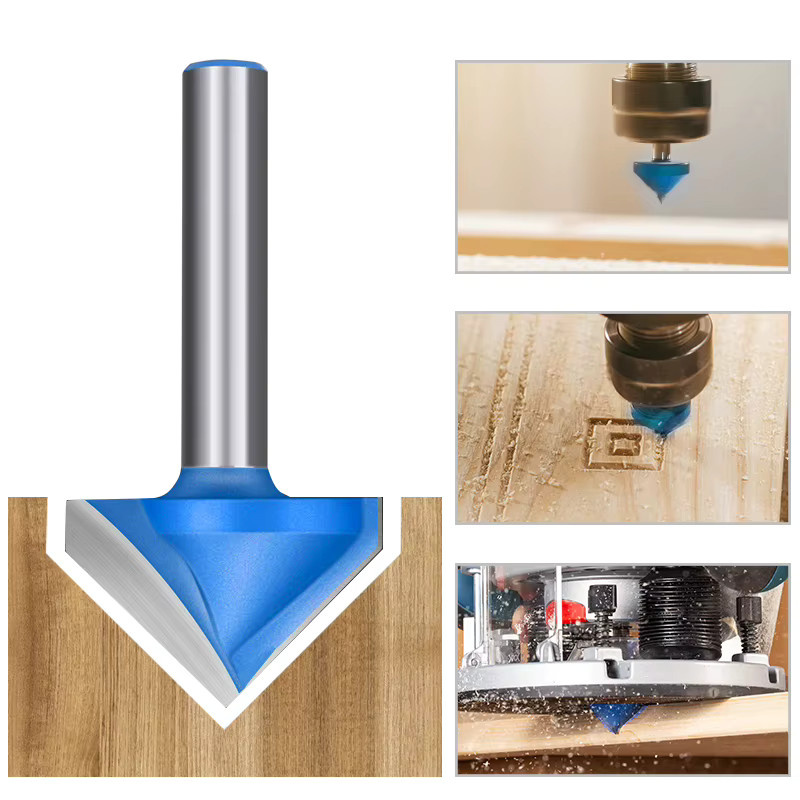 XCAN V-Nutfräser aus Hartmetall mit 6mm Schaft für CNC-Gravur und Holzbearbeitung in verschiedenen Winkeln (60, 90, 120, 150 Grad) - Bild 4