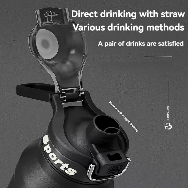 ERM Isolierte Edelstahl-Vakuum-Thermosflasche mit Doppelwandung, Schwarz, 1,5 l - Bild 2