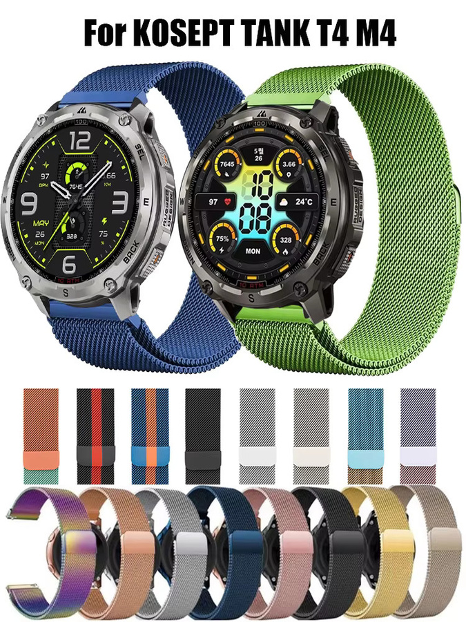 KOSPET Uhrenarmband Milanaise, Edelstahl, Schwarz, 22 mm, Unisex - Bild 7