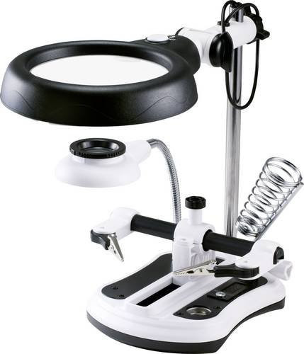 Toolcraft TO-7427316 LED Lupenleuchte in Weiß mit Clip und Rundlupe - Bild 1